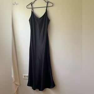 Oak and Fort Black Midi Slip Dress
